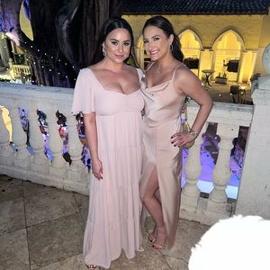 NBD Lila gown in champagne